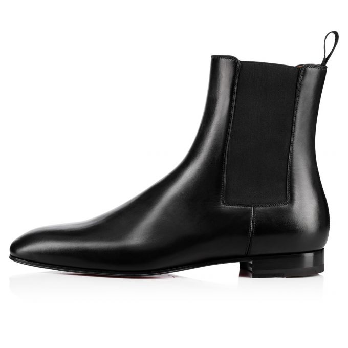 Botas Christian Louboutin Roadie 000 Calf Booty Hombre Negros | MX-85663