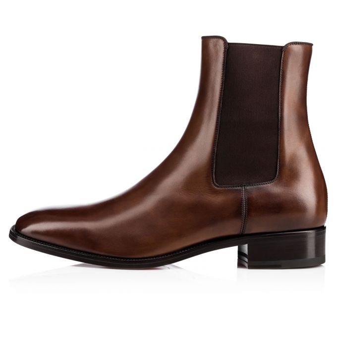 Botas Christian Louboutin Samson 000 Havane Calf Booty Hombre Marrom | MX-27114