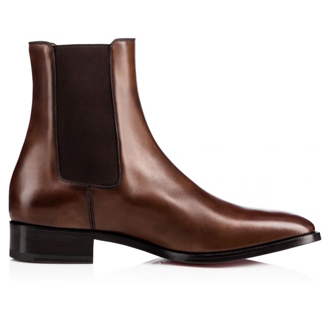 Botas Christian Louboutin Samson 000 Havane Calf Booty Hombre Marrom | MX-27114