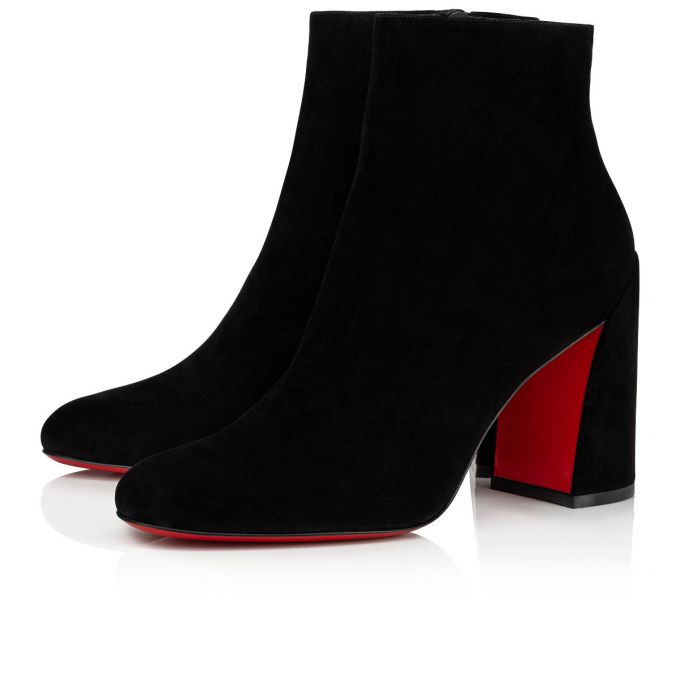 Botas Christian Louboutin Turela 085 85 Veau Velours Boots Mujer Negros | MX-03342