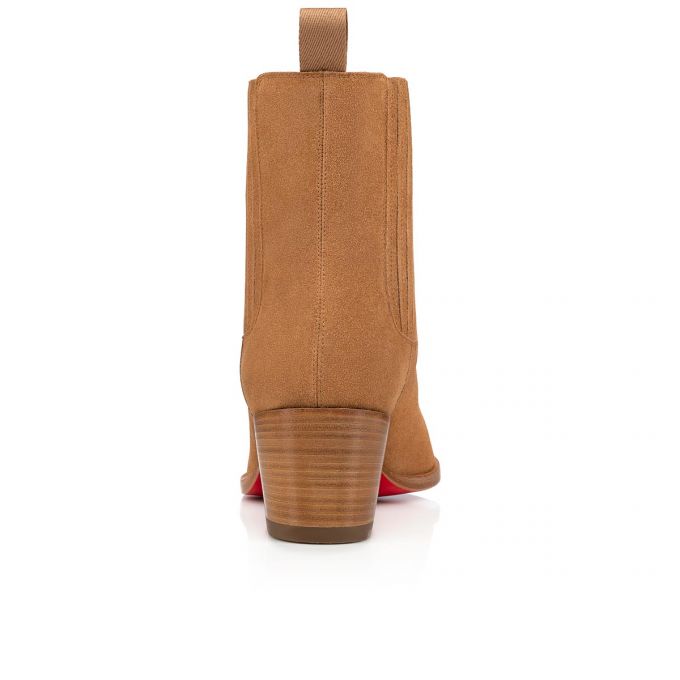 Botas Christian Louboutin William Fennec Veau Velours Booty Hombre Kaki | MX-07252