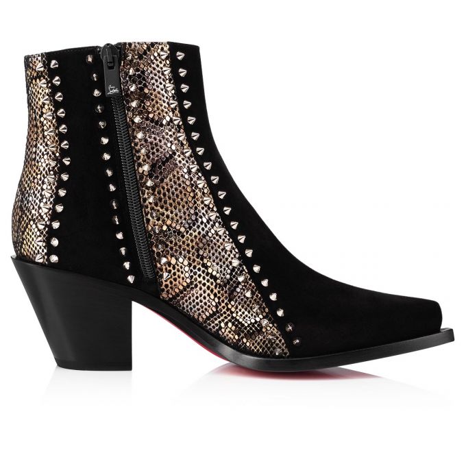 Botas Christian Louboutin With My Guitar 65 Vers Gamuza Boots Mujer Negros | MX-35170