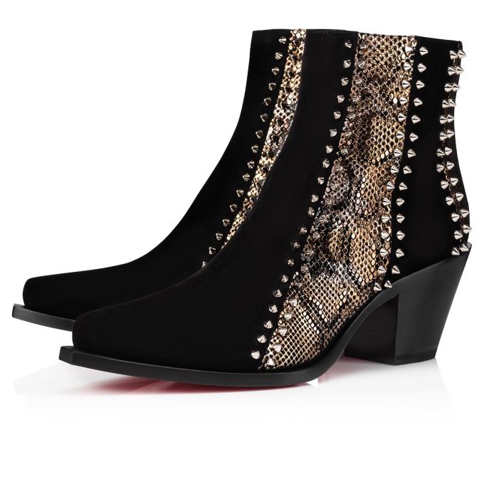 Botas Christian Louboutin With My Guitar 65 Vers Gamuza Boots Mujer Negros | MX-35170