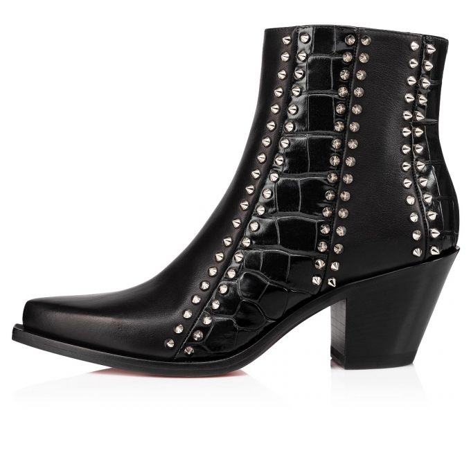 Botas Christian Louboutin With My Guitar 65 Calf Boots Mujer Negros Plateados | MX-37310