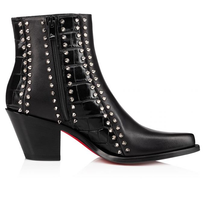 Botas Christian Louboutin With My Guitar 65 Calf Boots Mujer Negros Plateados | MX-37310