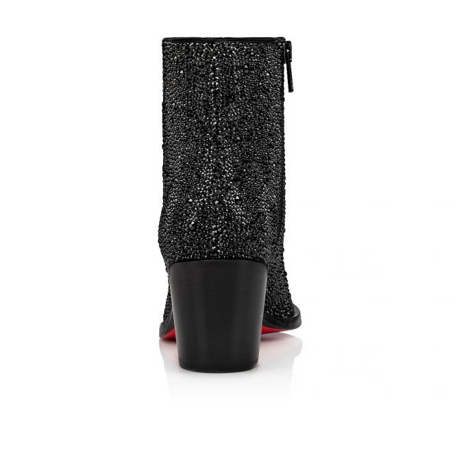 Botas Christian Louboutin With My Strass 65 Gamuza Boots Mujer Negros | MX-04241