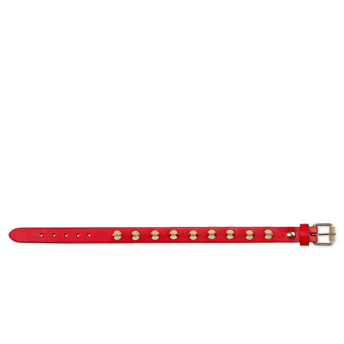 Bracelets Christian Louboutin Loubilink Classic Cuero Bracelets Mujer Rojos Dorados | MX-10879