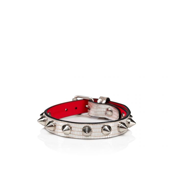 Bracelets Christian Louboutin Loubilink Bracelet Creative Cuero Bracelets Mujer Plateados | MX-13558