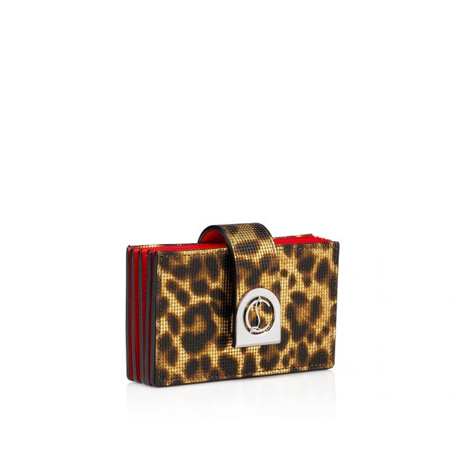 Card Holder Christian Louboutin Elisa Accordeon Card Holder Creative Cuero Card Holder Mujer Dorados Plateados | MX-38122