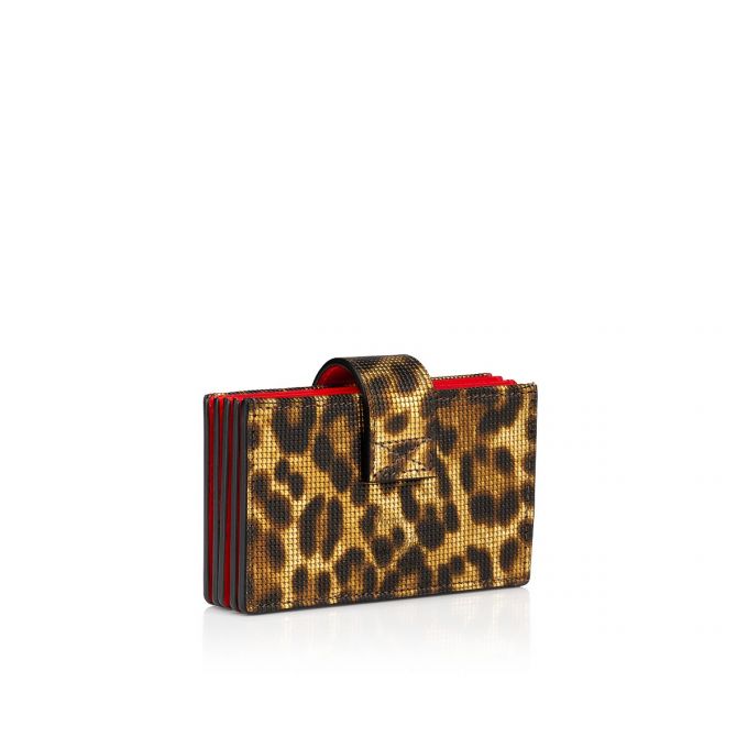 Card Holder Christian Louboutin Elisa Accordeon Card Holder Creative Cuero Card Holder Mujer Dorados Plateados | MX-38122