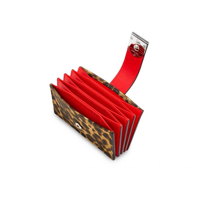 Card Holder Christian Louboutin Elisa Accordeon Card Holder Creative Cuero Card Holder Mujer Dorados Plateados | MX-38122