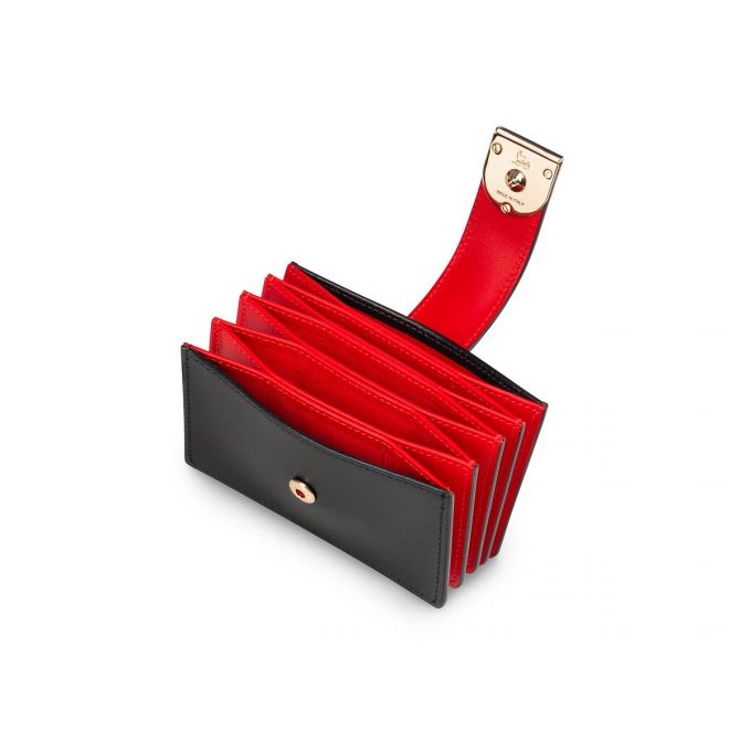 Card Holder Christian Louboutin Elisa Accordeon Card Holder Classic Cuero Card Holder Mujer Negros Dorados | MX-89145