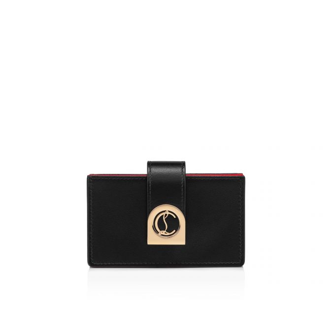 Card Holder Christian Louboutin Elisa Accordeon Card Holder Classic Cuero Card Holder Mujer Negros Dorados | MX-89145