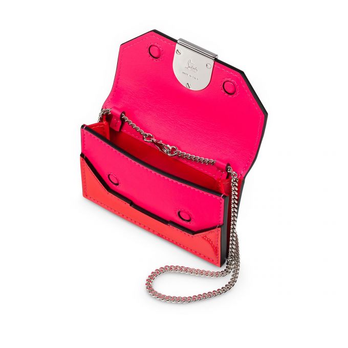 Card Holder Christian Louboutin Elisa Chain Card Holder Creative Cuero Card Holder Mujer Rosas Plateados | MX-17584