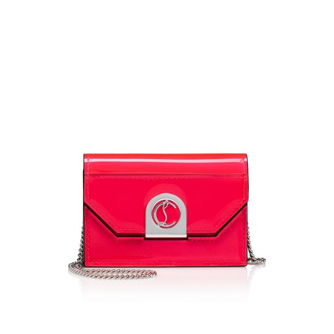 Card Holder Christian Louboutin Elisa Chain Card Holder Creative Cuero Card Holder Mujer Rosas Plateados | MX-17584