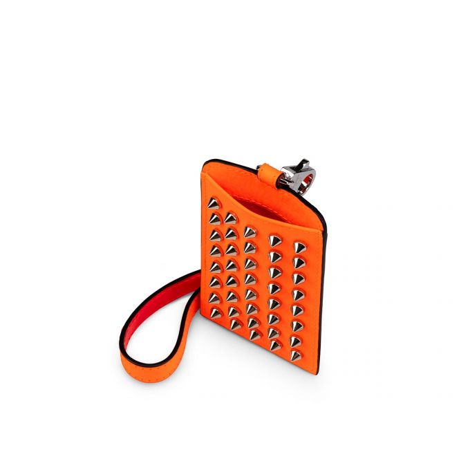 Card Holder Christian Louboutin M Miloucah Creative Cuero Card Holder Hombre Naranjas Plateados | MX-77667