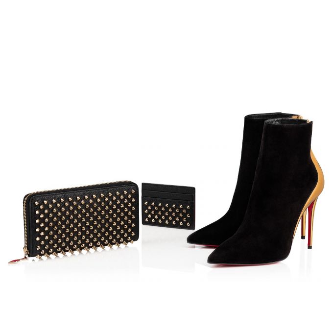 Carteras Christian Louboutin W Panettone Wal Classic Cuero Wallets Mujer Negros Dorados | MX-18584