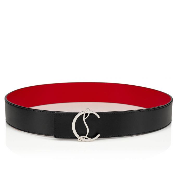 Cinturones Christian Louboutin Cl Logo Belt 40 Classic Cuero Belts Hombre Negros Rojos Plateados | MX-17894