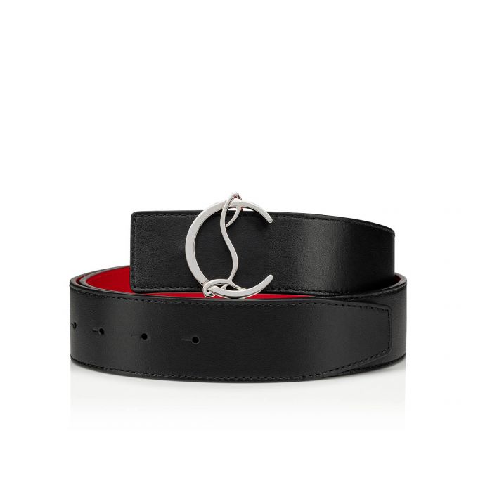 Cinturones Christian Louboutin Cl Logo Belt 40 Classic Cuero Belts Hombre Negros Rojos Plateados | MX-17894