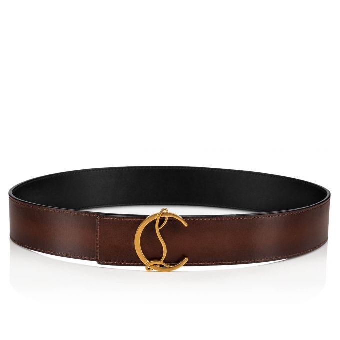 Cinturones Christian Louboutin Cl Logo Classic Cuero Belts Hombre Marrom | MX-88868