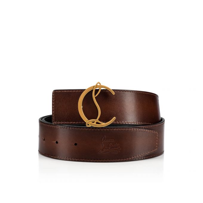 Cinturones Christian Louboutin Cl Logo Classic Cuero Belts Hombre Marrom | MX-88868