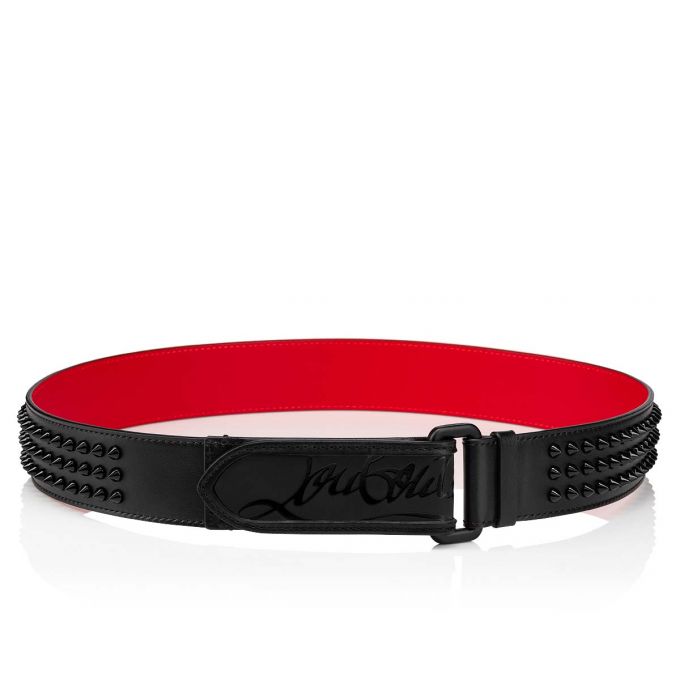 Cinturones Christian Louboutin Loubi Belt Calfskin Belts Hombre Negros | MX-09832