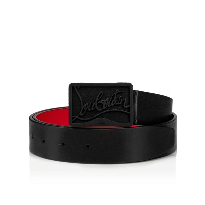 Cinturones Christian Louboutin Ricky Belt 35 Mat Classic Cuero Belts Hombre Negros | MX-54316