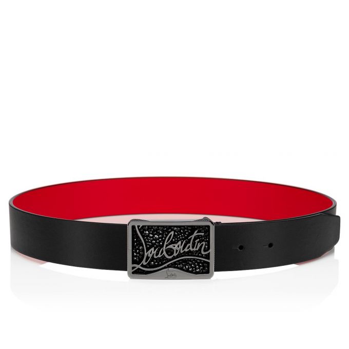 Cinturones Christian Louboutin Ricky Belt Classic Cuero Belts Hombre Negros | MX-66331