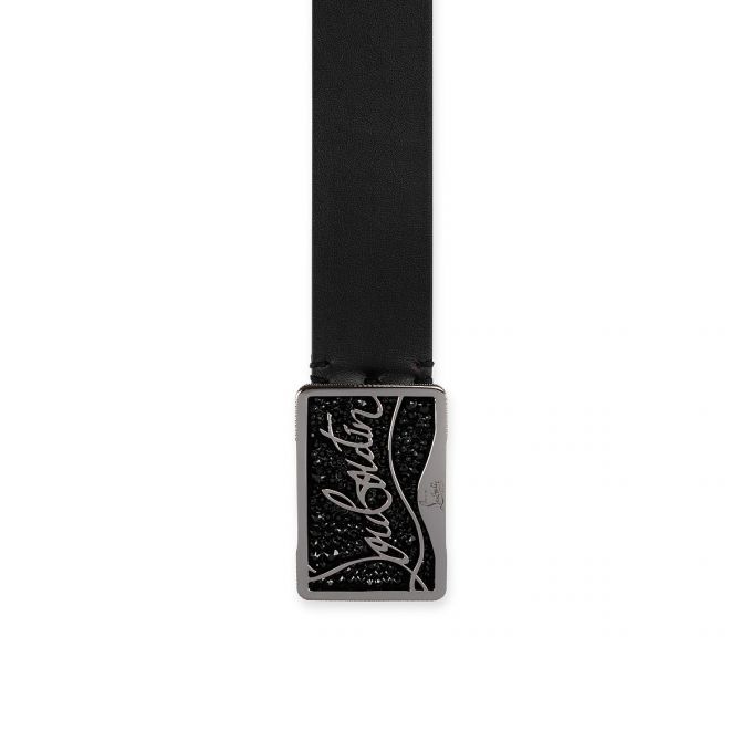 Cinturones Christian Louboutin Ricky Belt Classic Cuero Belts Hombre Negros | MX-66331