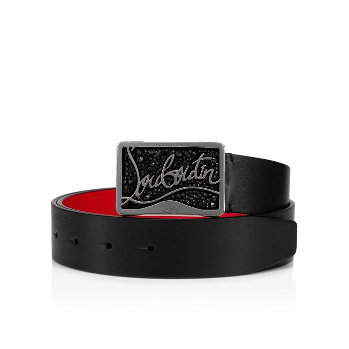 Cinturones Christian Louboutin Ricky Belt Classic Cuero Belts Hombre Negros | MX-66331