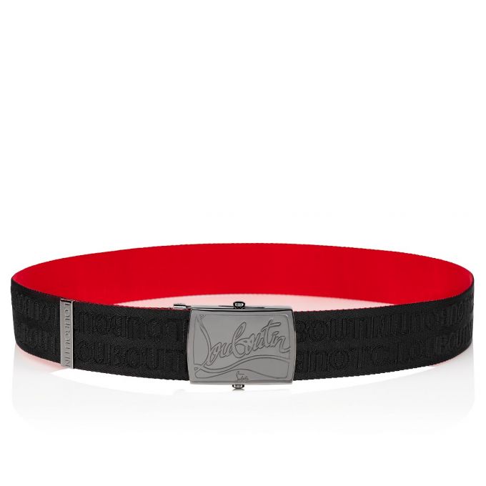 Cinturones Christian Louboutin Ricky Plate Belt Classic Fabric Belts Hombre Negros | MX-98835