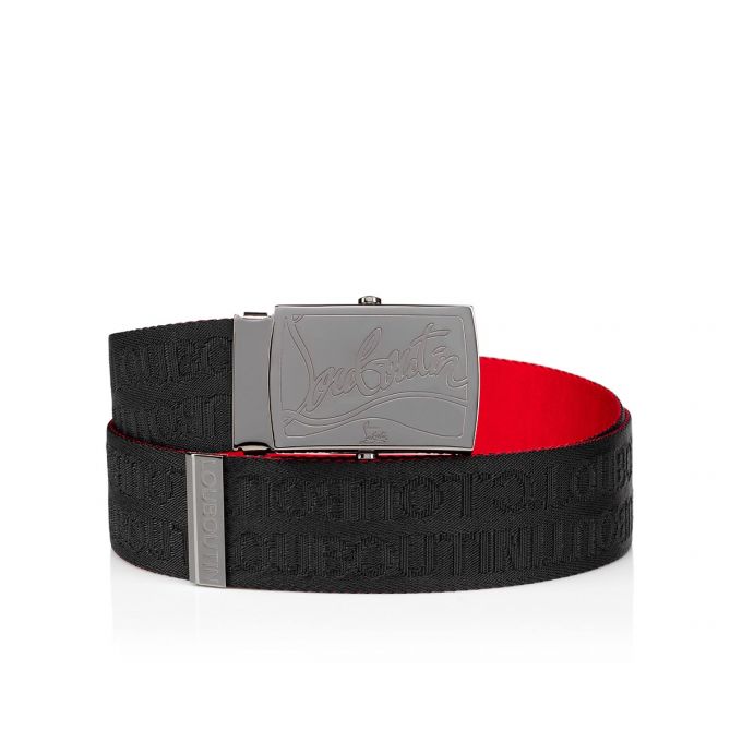 Cinturones Christian Louboutin Ricky Plate Belt Classic Fabric Belts Hombre Negros | MX-98835