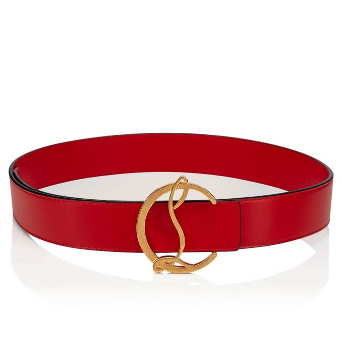 Cinturones Christian Louboutin W Cl Logo Belt Loubi/Antic Calf Belts Mujer Rojos Dorados | MX-01031