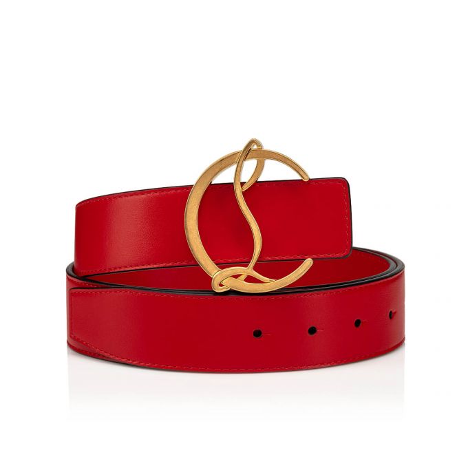 Cinturones Christian Louboutin W Cl Logo Belt Loubi/Antic Calf Belts Mujer Rojos Dorados | MX-01031