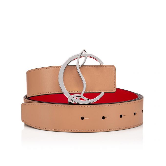 Cinturones Christian Louboutin W Cl Logo Belt Classic Cuero Belts Mujer Beige | MX-21142