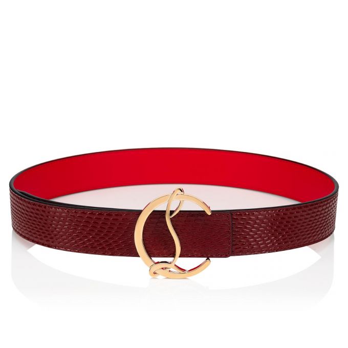 Cinturones Christian Louboutin W Cl Logo Belt Creative Cuero Belts Mujer Vino Dorados | MX-49546