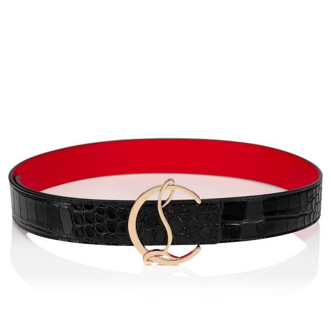 Cinturones Christian Louboutin W Cl Logo Belt Creative Cuero Belts Mujer Negros Dorados | MX-78612