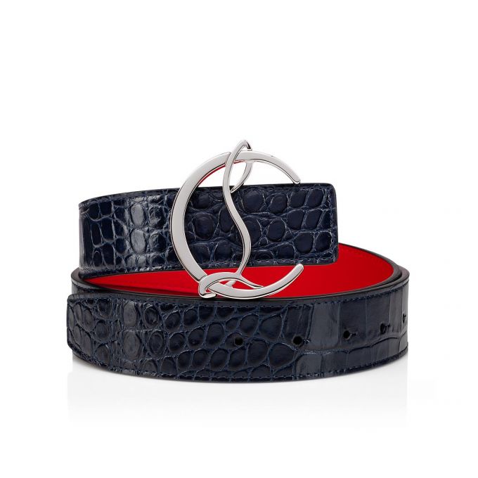 Cinturones Christian Louboutin W Cl Logo Belt Creative Cuero Belts Mujer Azules Plateados | MX-94986