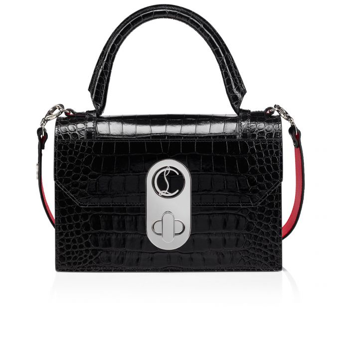 Cross Body Bags Christian Louboutin Elisa Top Handle M Creative Cuero Cross Body Bags Mujer Negros Plateados | MX-34985