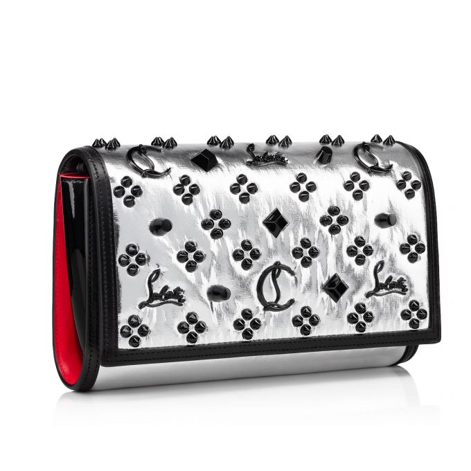 Cross Body Bags Christian Louboutin Paloma Clutch Creative Fabric Cross Body Bags Mujer Plateados Negros | MX-87836