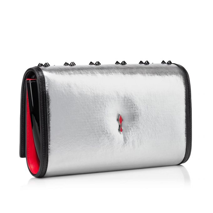 Cross Body Bags Christian Louboutin Paloma Clutch Creative Fabric Cross Body Bags Mujer Plateados Negros | MX-87836