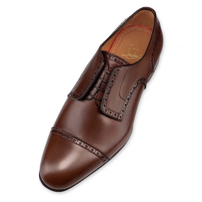 Derby Christian Louboutin Curry Calf Derby Hombre Marrom | MX-70971