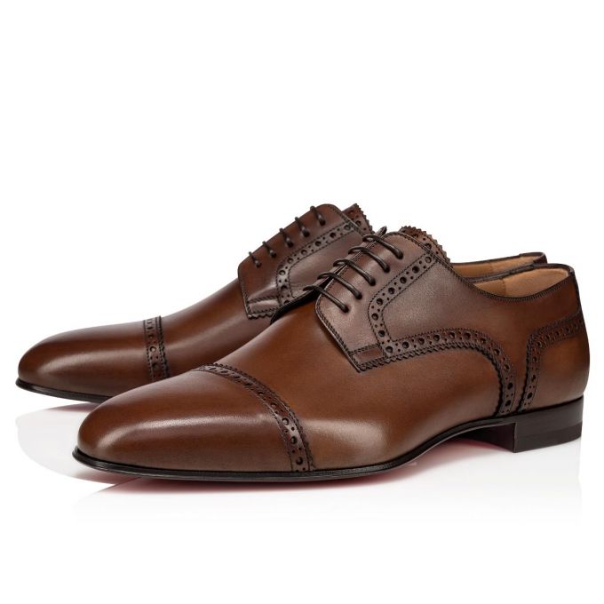 Derby Christian Louboutin Eygeny 000 Havane Calf Derby Hombre Marrom | MX-46845