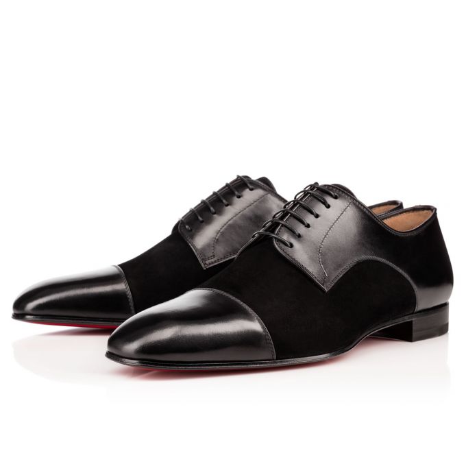 Derby Christian Louboutin Top Daviol 000 Veau Velours Derby Hombre Negros | MX-02902