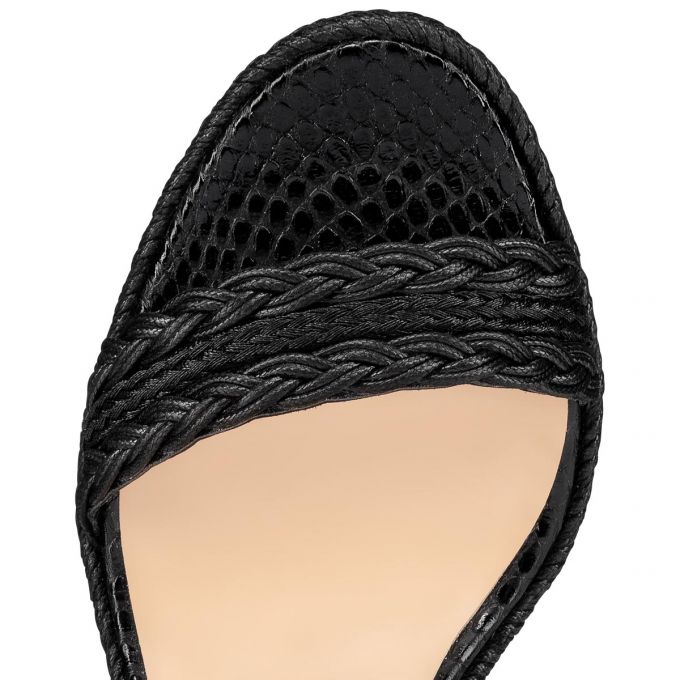 Espadrilles Christian Louboutin Bodrum 110 Algodon Espadrilles Mujer Negros | MX-71923