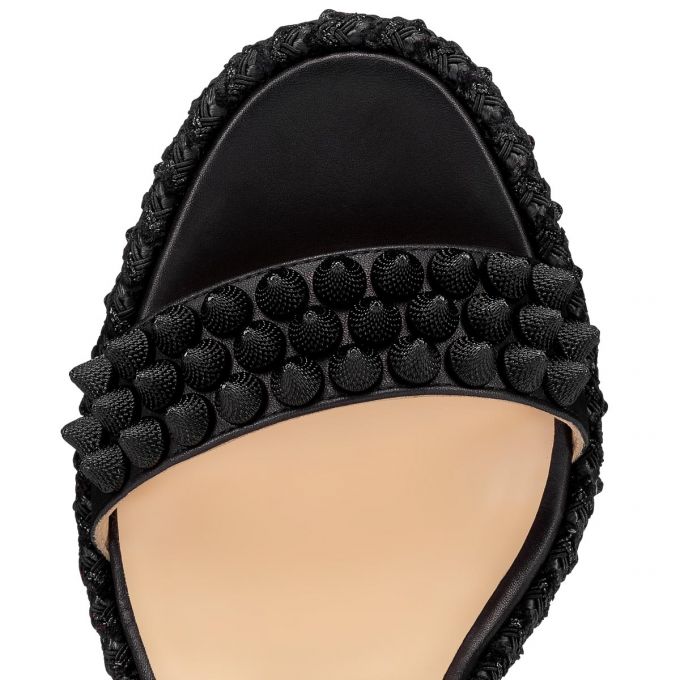 Espadrilles Christian Louboutin Lata 110 Calf Espadrilles Mujer Negros | MX-45068