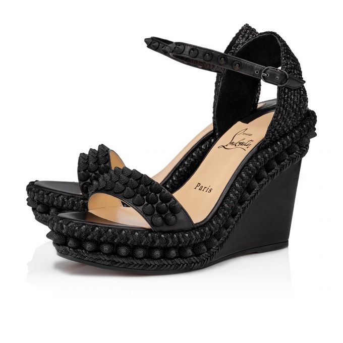 Espadrilles Christian Louboutin Lata 110 Calf Espadrilles Mujer Negros | MX-45068