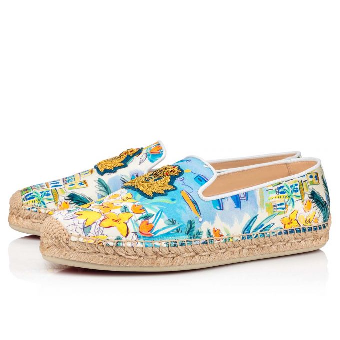 Espadrilles Christian Louboutin Nanou Orlato Crepe Satin/Satin/Lurex Espadrilles Mujer Multicolor | MX-51075