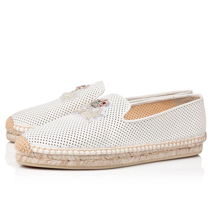 Espadrilles Christian Louboutin Nanou Orlato Nappa Espadrilles Mujer Blancos | MX-57250