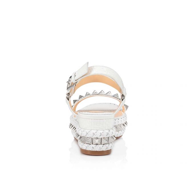 Espadrilles Christian Louboutin Pyraclou 60 Calf Espadrilles Mujer Blancos | MX-25169